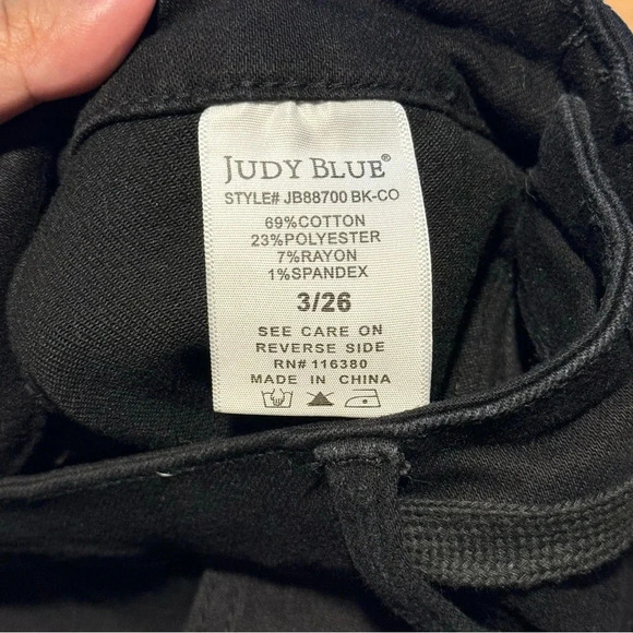 Judy Blue Women's Black High Waisted Double Roll Cuff Jogger Jeans 3/26 Comfy - Picture 4 of 7